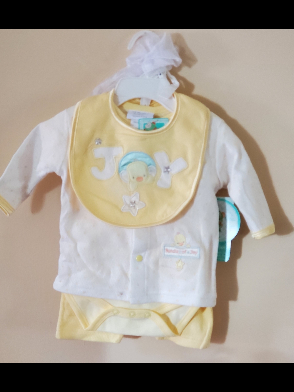 Bon Bebe "Bundle Of Joy" 6-pc Yellow Bib & Bodysuit Set